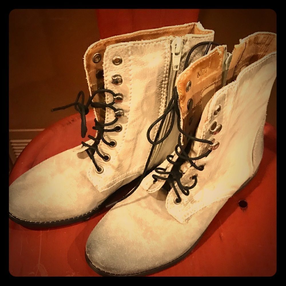 Rebels lace up combat leather boots size M06